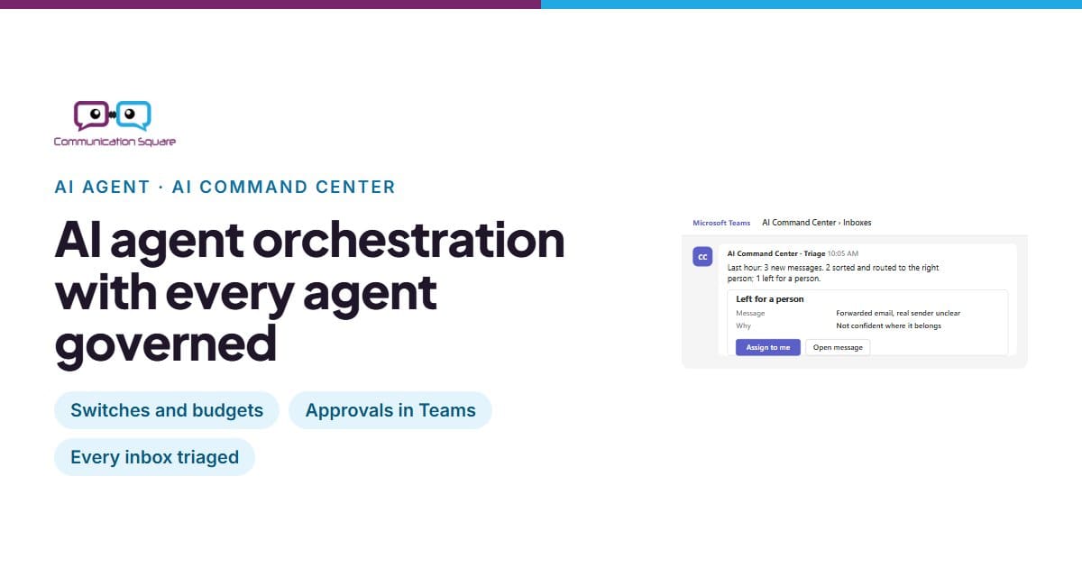 AI agent orchestration working with a person in Microsoft Teams