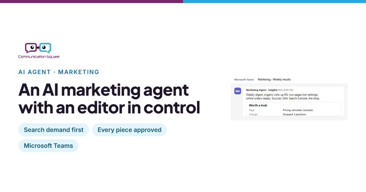 AI marketing agent working with a person in Microsoft Teams