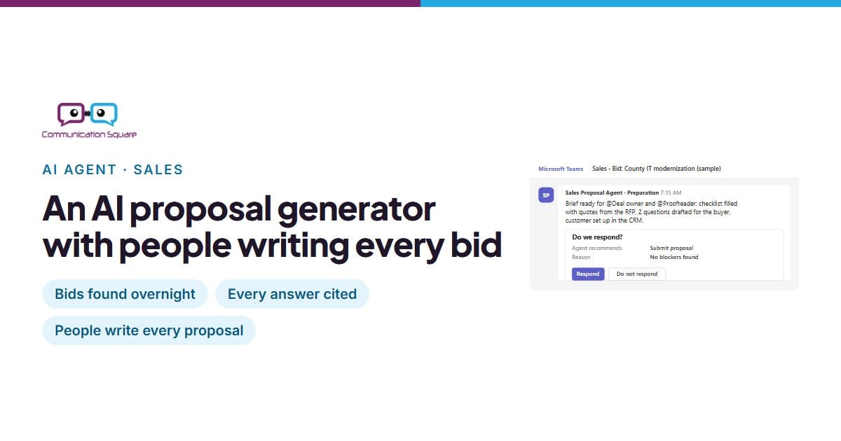 AI proposal generator working with a person in Microsoft Teams
